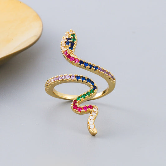 Ring Brass Gold Plated Micropaved Zircon Charm