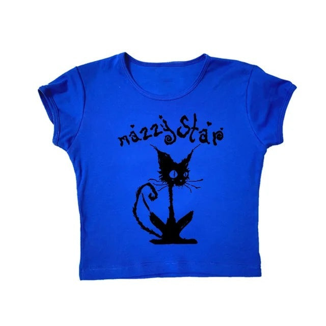 Cat Print Gothic Top For Women